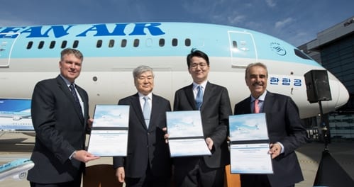 大韩航空首架波音787-9飞机于今日正式交付