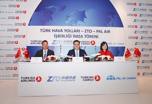 土耳其航空、中通快递及太平洋航空签署合作协议