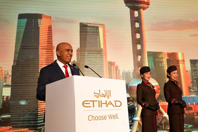 阿提哈德航空庆祝波音787-10梦幻客机执飞上海航线