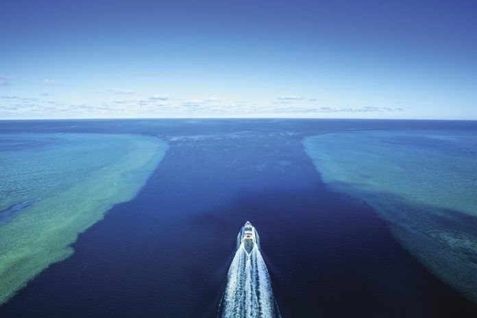 Aerial of river reef
