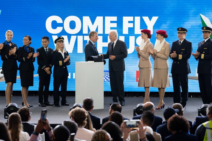 UAL and Emirates announcement at Dulles International Airport