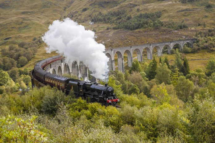 Described as the greatest railway journey in the world, this 84 mile round trip takes you past a list of impressive extremes. Starting near the highest mountain in Britain, Ben Nevis, it visits Britain's most westerly mainland railway station, Arisaig; passes close by the deepest freshwater loch in Britain, Loch Morar and the shortest river in Britain, River Morar, finally arriving next to the deepest seawater loch in Europe, Loch Nevis!