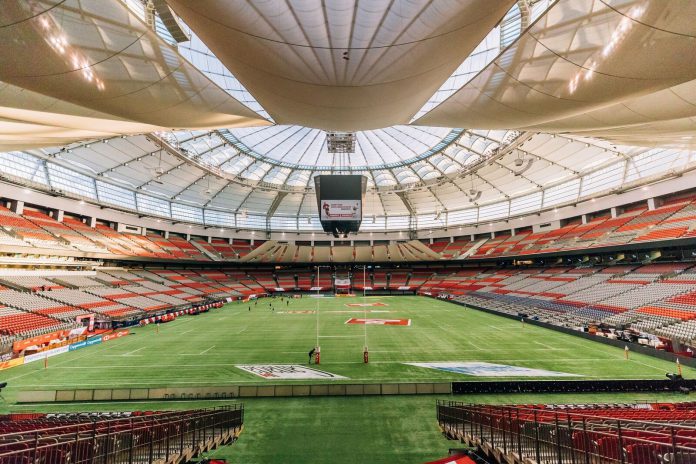 Empty BC Place Stadium before game